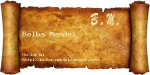 Belba Mendel névjegykártya